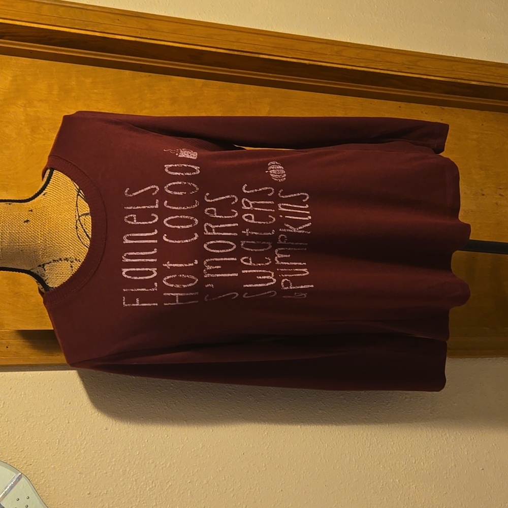 Modern Canvas Maroon Top Long Sleeve
